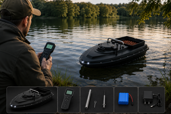 Bateau Amorceur GPS – 600 m – 3 kg – Batterie 46 800 mAh